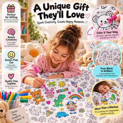 Color Your World: Washable & Reusable Coloring Blanket.